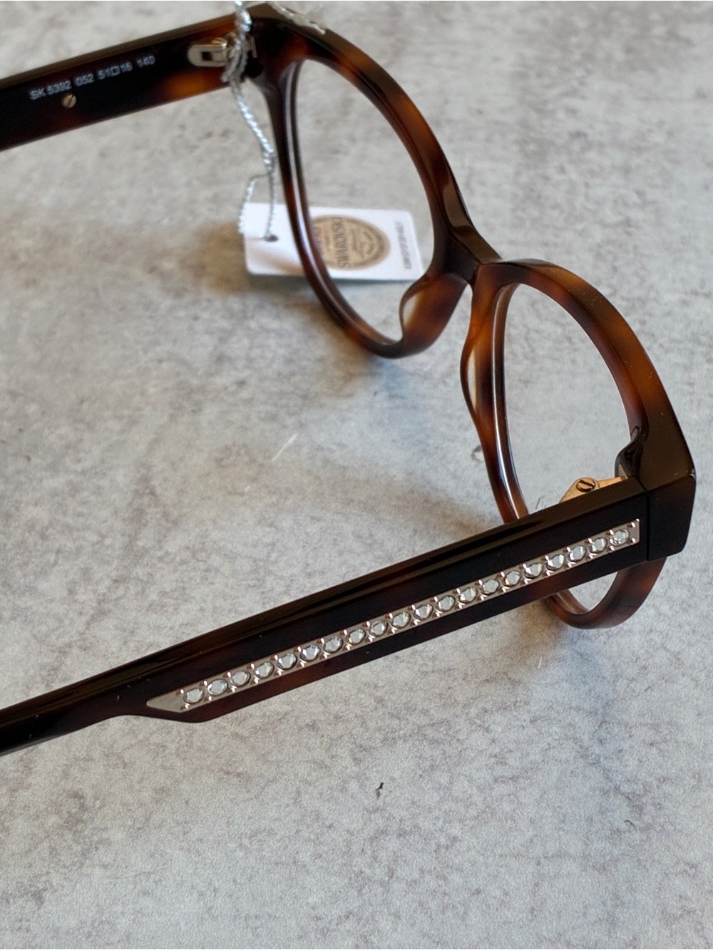 Swarovski SK5392 052 Tortoise Cat Eye Eyeglasses Frames 51-16 + Case NWT - Picture 8 of 13